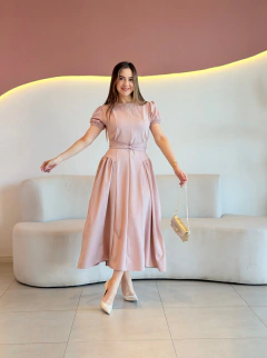 VESTIDO MAX MIDI RISCA DE GIZ ALFAIATARIA JANE