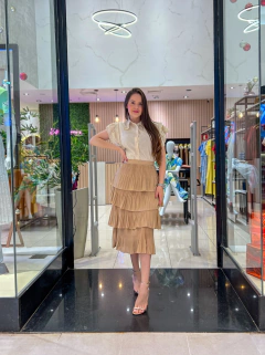 SAIA MIDI BABADOS PLISSADO - comprar online