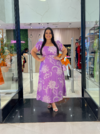 VESTIDO MIDI MANGA PRINCESA ESTAMPADO PLUS na internet