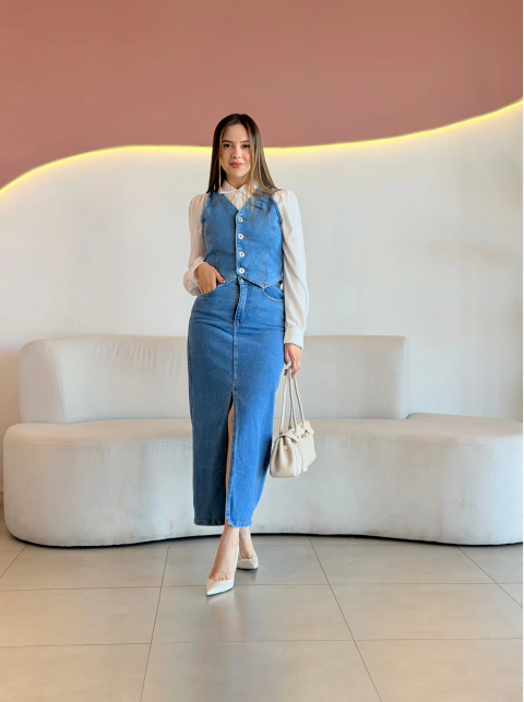 CONJUNTO LONGUETE JEANS YASMINE