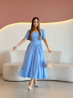 VESTIDO MAX MIDI LINHO ASSIMÉTRICO PIETRA