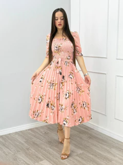 VESTIDO MIDI LASTEX PLISSADO ESTAMPADO na internet