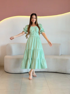 VESTIDO MAX MIDI POÁ JOELMA