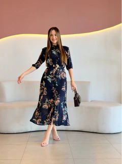 CHEMYSE MAX MIDI CHIFFON FLORAL AMANCIA