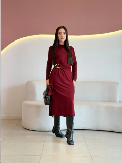 VESTIDO MAX MIDI C/ AMARRAÇÃO MOLETINHO GLEICE