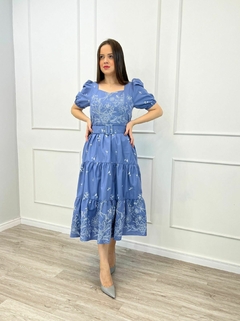 VESTIDO MIDI TRICOLINE ESTAMPADO