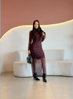 VESTIDO LONGO TULE XADREZ RUTE
