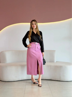SAIA MAX MIDI ALFAIATARIA COM FENDA RITA
