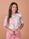 Blusa tule estampada tata martello