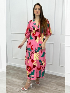 VESTIDO MAX MIDI ASSIMÉTRICO ESTAMPADO CAMILA