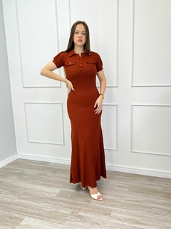 VESTIDO LONGO CANELADO