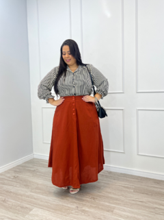 SAIA MIDI LINHO BOTÕES PLUS -  Natália Lourenço | Moda Feminina e Acessórios