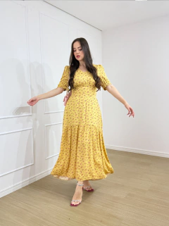 VESTIDO MAX MIDI VISCOLINHO FLORAL TALITA - comprar online