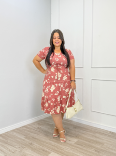 VESTIDO MIDI DUAS MARIAS ESTAMPADO PLUS - loja online