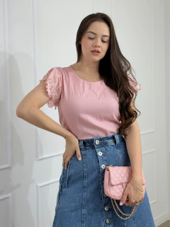 BLUSA LINHO MANGA BORDADA ELOÁ -  Natália Lourenço | Moda Feminina e Acessórios