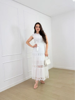 VESTDO LONGUETE ALGODÃO RENDA MARCELA - comprar online