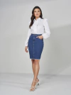 Saia jeans tradicional moda evangelica