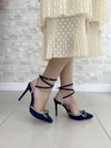 SCARPIN SUEDE PEDRARIAS AZUL MARINHO SALTO 11cm