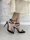 SCARPIN SUEDE PEDRARIAS PRETO SALTO 11cm