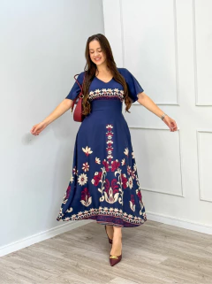 VESTIDO MAX MIDI LASTEX ESTAMPADO -  Natália Lourenço | Moda Feminina e Acessórios