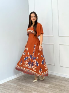 VESTIDO MAX MIDI LASTEX ESTAMPADO - comprar online