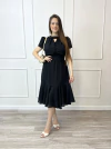VESTIDO MIDI CHIFFON BOTÕES FERNANDA