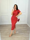 VESTIDO MIDI MALHA LISTRADO - comprar online