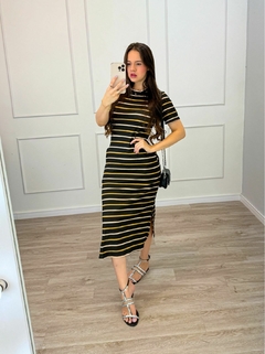 VESTIDO MIDI MALHA LISTRADO na internet