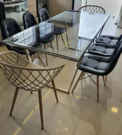 ESTRUTURA DE MESA INOX 304 MODELO DIAMOND 1,70 X 60CM SEM TAMPO - Valeinox