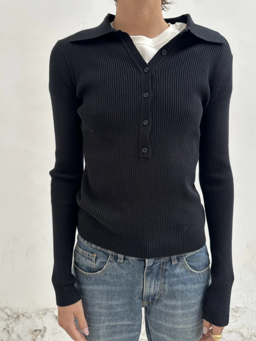KNIT POLO RIB