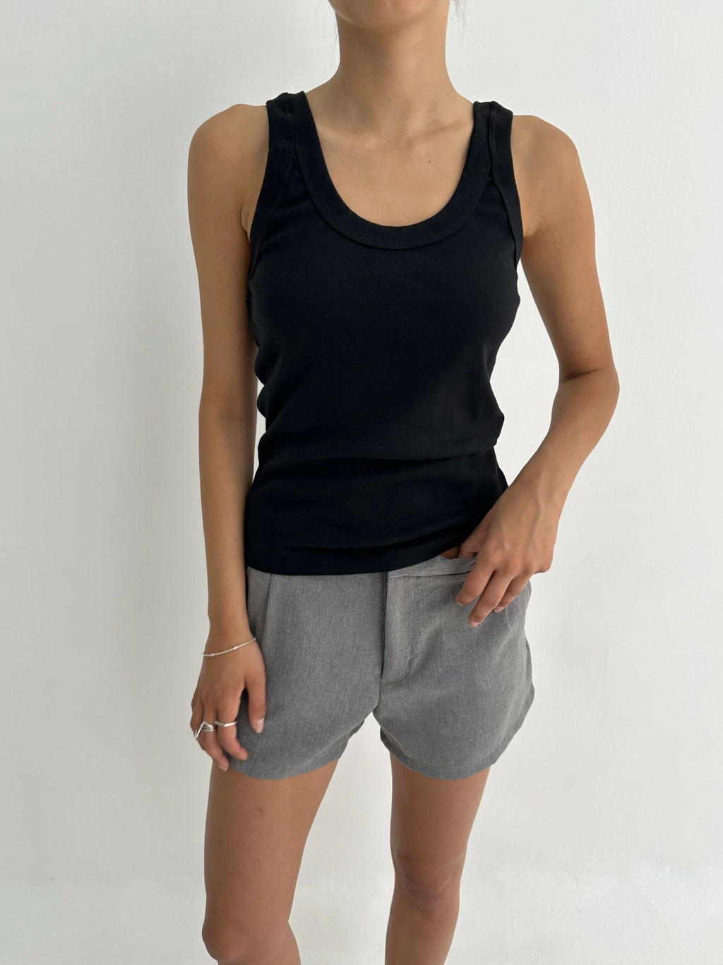 MINI SHORT SASTRE GRIS