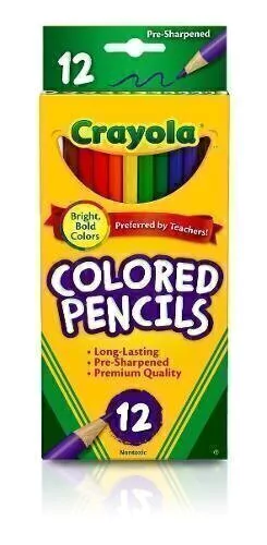 Lápices de colores largos x 12 unidades - comprar online