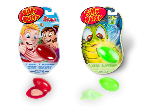 Set Silly Putty Masa tipo Slime Neón + Clásico Simil Globbles