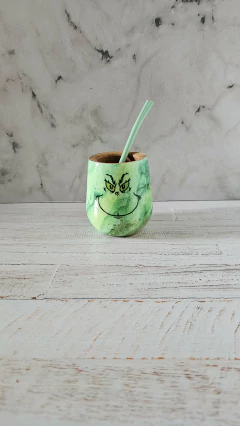 Mate Algarrobo Glitter Grinch - tienda online