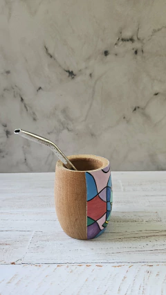 Mate madera Bella y Bestia rosa en internet