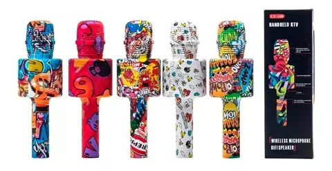 micrófono con dibujos y efectos