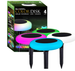 set x 4 luces con estaca 3 modos