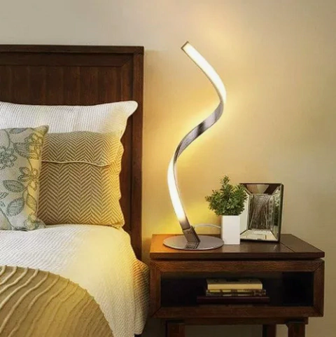 velador de mesa espiral led usb