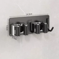 soporte metálico de escoba doble con gancho en internet