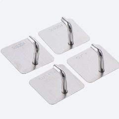 gancho cuadrado metálico adhesivo color plateado y negro a elección en internet