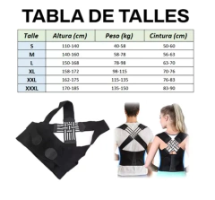 faja correctora de postura consultar por talle disponible (tabla de talles en la imagen) - Cosas Asombrosas