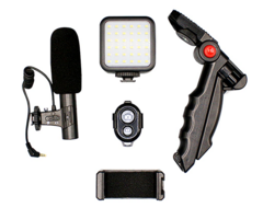 KIT STREAMING TRÍPODE ESTABILIZADOR + MICRÓFONO + LUZ LED + CONTROL en internet