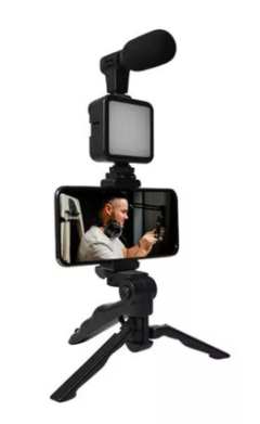 KIT STREAMING TRÍPODE ESTABILIZADOR + MICRÓFONO + LUZ LED + CONTROL - comprar online