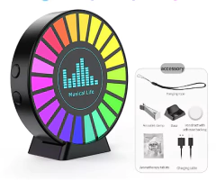 circulo led audio rítmico recargable usb