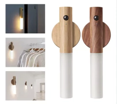 lampara recargable portatil de madera