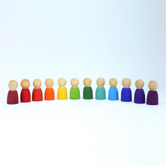 Kit Blocos Escalonados 49 blocos + Placas 11 peças + Auris com 12 - Colorido Arco-Íris - Cria Asas