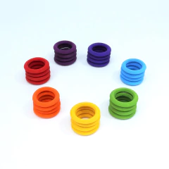 Kit Porta Argolas 7 Pinos + 28 Argolas - Coloridos - comprar online