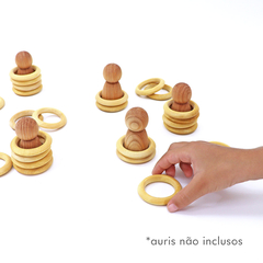 Argolas de Madeira com 28 peças - Natural - comprar online