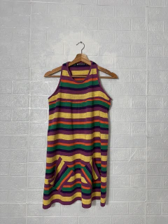 Vestido Tricô Listrado - comprar online