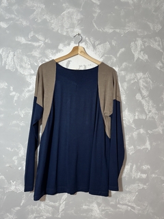 Blusa Azul & Bege Stroke